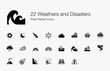 22 Weathers and Disasters Pixel Perfect Icons