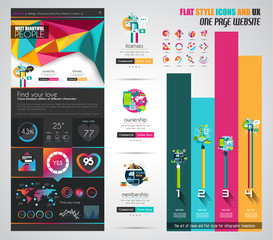 one page website flat ui design template