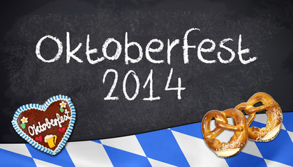 Wall Mural - Kreidetafel mit Oktoberfest 2014