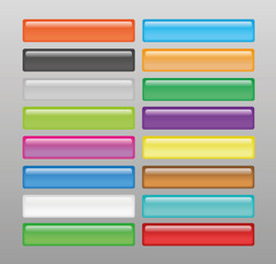 Wall Mural - Set of glossy colorful web buttons.