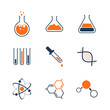 Chemistry simple vector icon set