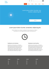 Wall Mural - Modern website design template. Clear landing page