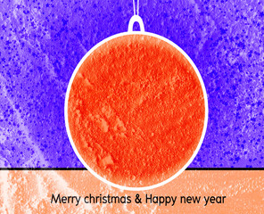 Merry Christmas And Happy New Year card  on Cement wall Backgrou