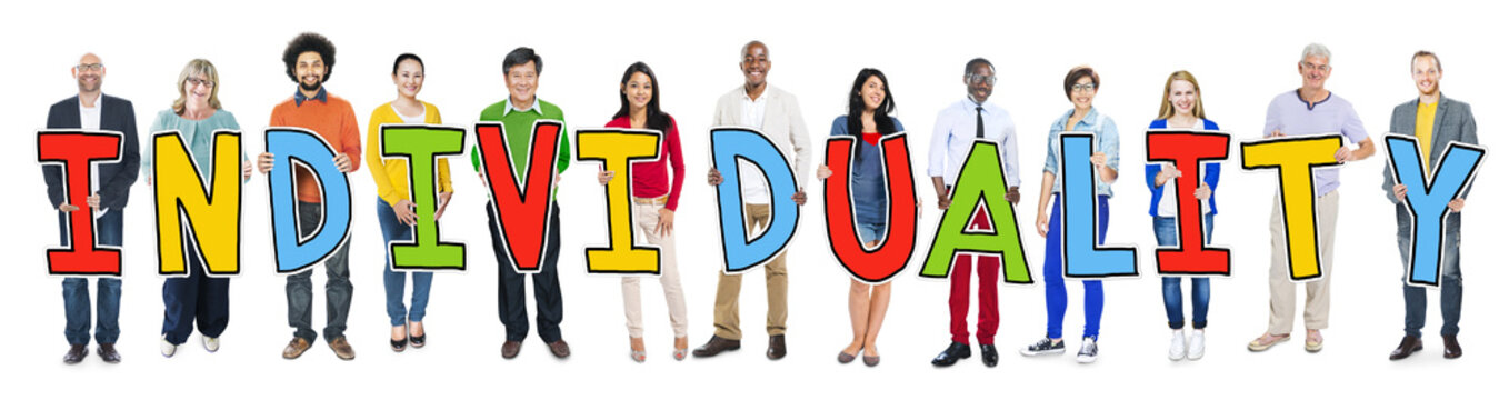 DIverse People Holding Text Individuality
