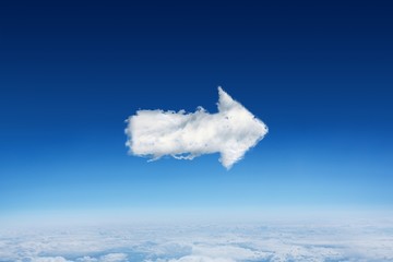 Poster - Composite image of cloud arrow