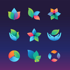 Poster - Vector ecology and growth logos and signs