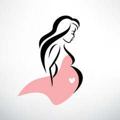 Poster - pregnant woman symbol