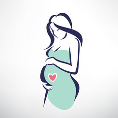 Wall Mural - pregnant woman symbol