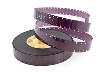 16mm film reel isolated on white