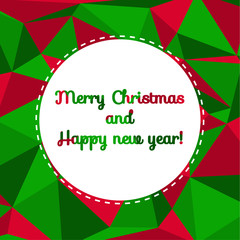 Modern Merry Christmas and Happy new year card with colorful bac