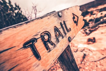 Wooden Trail Sign