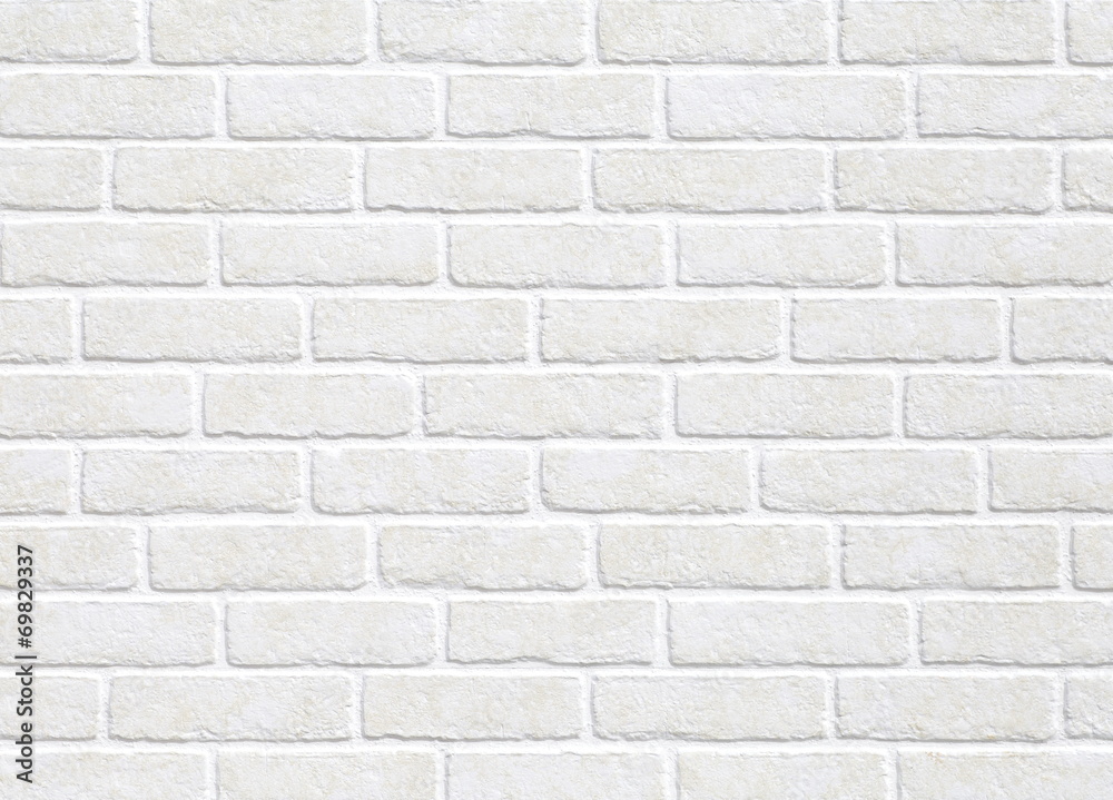 white brick wall background - obrazy, fototapety, plakaty 
