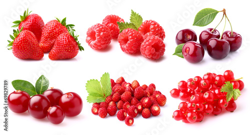 Naklejka dekoracyjna Czerwone dojrzałe owoce jagodowe