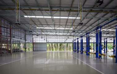 Interior of a new repair garage