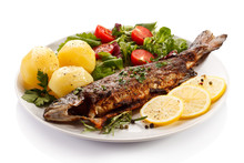 Fish Dish - Fried Fish Fillet With Vegetables