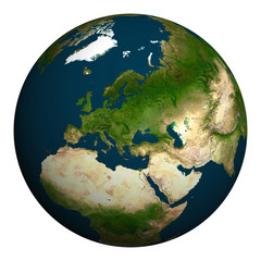 Wall Mural - Planet earth. Europe, part of Asia and Africa.