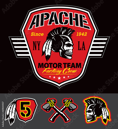 Fotomural Apache skull motor team graphic set