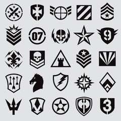 Wall Mural - Military symbol icons set 1