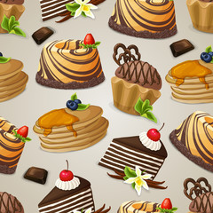 Canvas Print - Sweets dessert seamless pattern