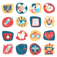 Sticker - Hospital icons set