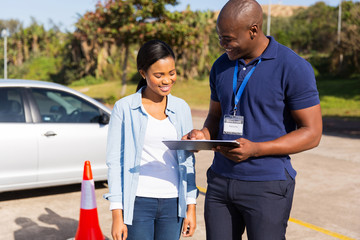 Poster - african learner driver with instructor