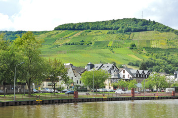 Wall Mural - Moselle waterfront of Ellenz Poltersdorf village