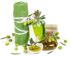 Wall Mural - spa still life of  green olives