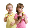 © Andrey Kuzmin - two kids with cone ice cream isolated on white