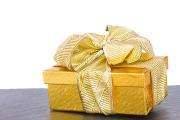 Canvas Print - golden  gift box