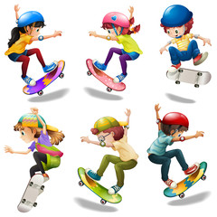 Sticker - Male and female skaters