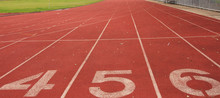 Red Running Track With Number