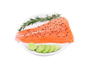 Sticker - Salmon fillet with lime and rosemary.