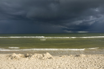 Stormy clouds over sea