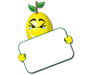 Sticker - Funny lemon with poster