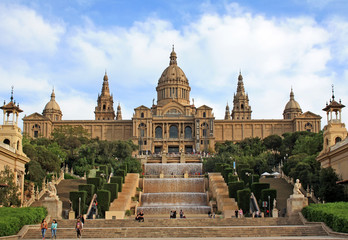 Wall Mural - Building of the National Art Museum of Catalonia in Barcelona