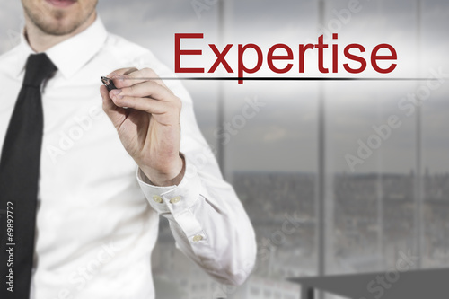 Fotografie, Obraz businessman writing expertise in the air