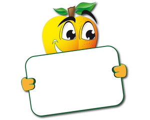 Sticker - Funny apricot with poster