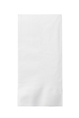 One White Paper Napkin Isolated on White Background