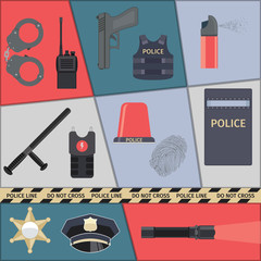 Sticker - Police icons set