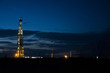 Oil platform at night