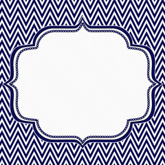 Wall Mural - Navy Blue and White Chevron Zigzag Frame Background