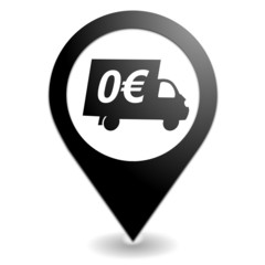 Aufkleber - livraison gratuite sur symbole localisation noir