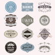 © Soulsisz - Set of vintage barber shop logo badge graphics and icons. Vector