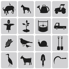 Agriculture and Farming black icons set2. Vector Illustration ep