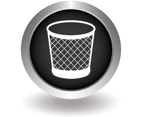 Recycle bin sign icon. Black Button for website. Vector illustra