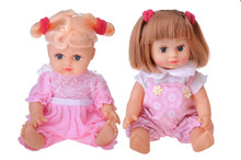 Girls Dolls Sitting In Colorful Dress
