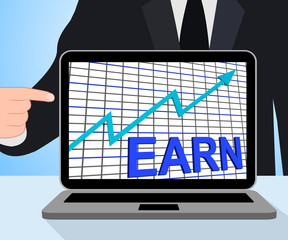 Earn Graph Chart Displays Increase Earnings Growing