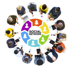 Fototapete - Diverse People and Social Networking Concepts