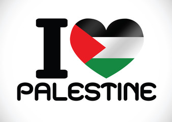 Poster - Heart and  I love Gaza Strip  flag idea design