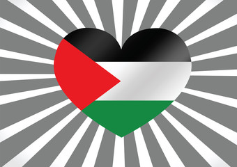 Poster - Heart and  I love Gaza Strip  flag idea design